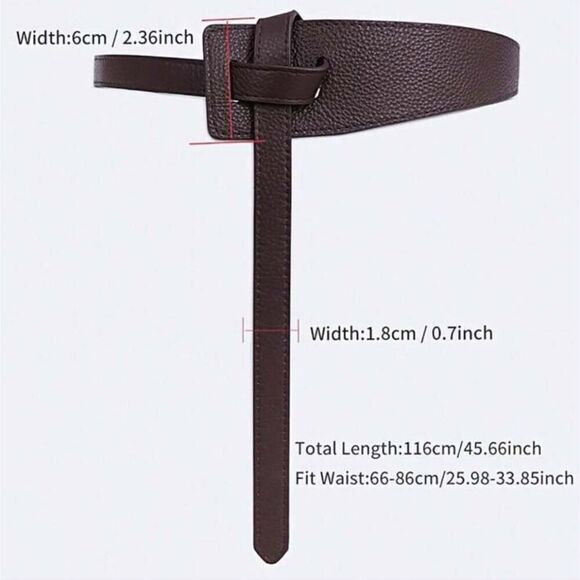 Faux Leather Tie Waist Belt For Women Knot Belt No Buckle Belt Tie - Picture 5 of 7